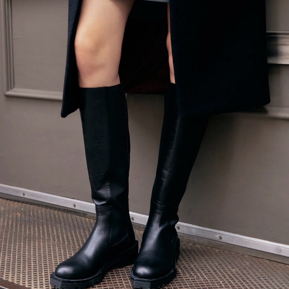 LIKE NEW Marcella NYC Handmade Italian Leather Boots SZ 6-6.5 COOL SOLE SHAPE!